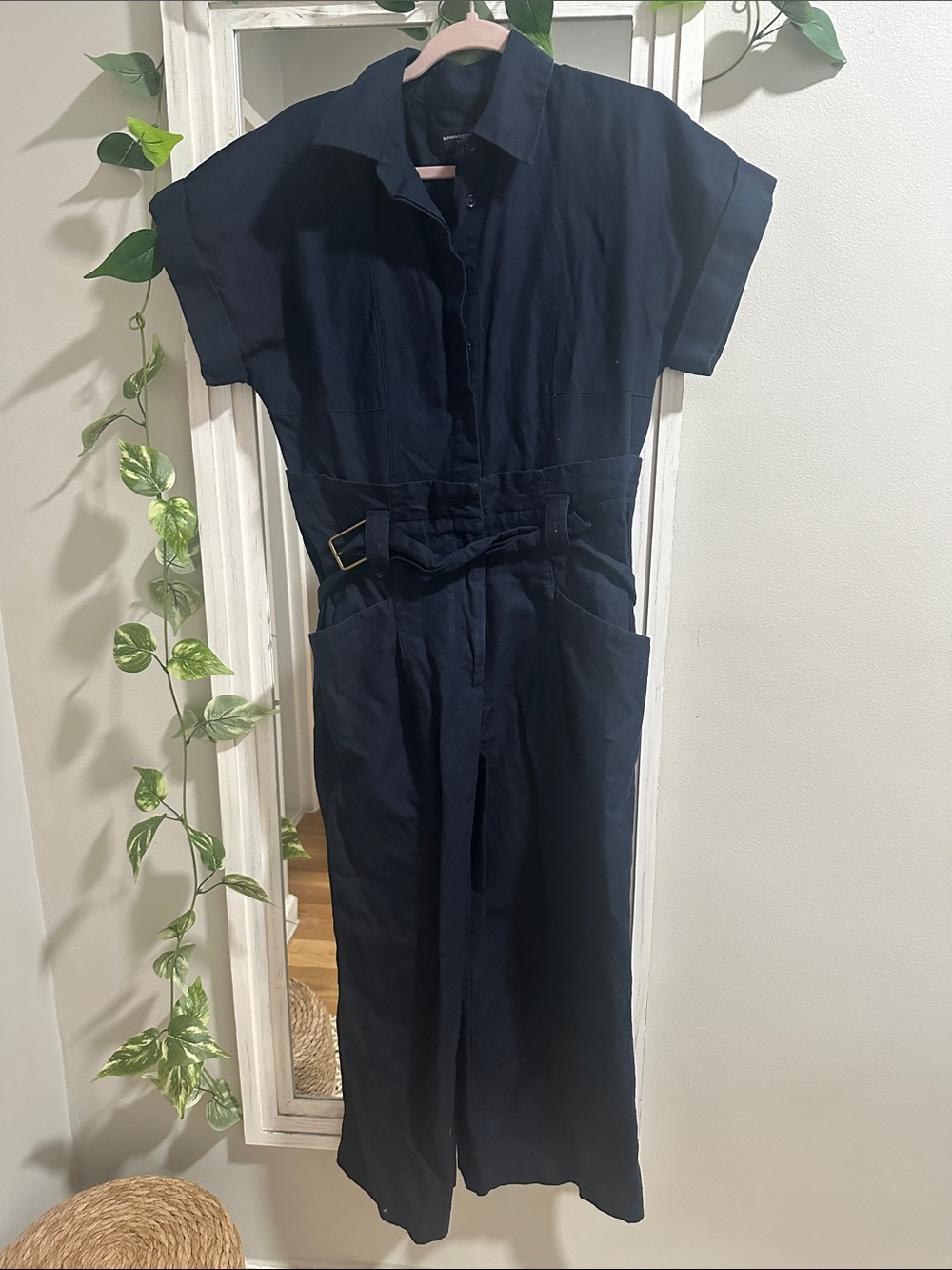 Banana Republic Navy Button-Front jumpsuits